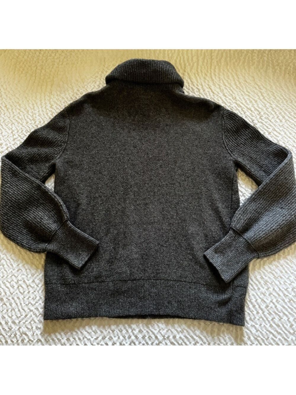 Caslon Heathered Gray Cable Knit Turtleneck Sweater, S - Picture 8 of 9